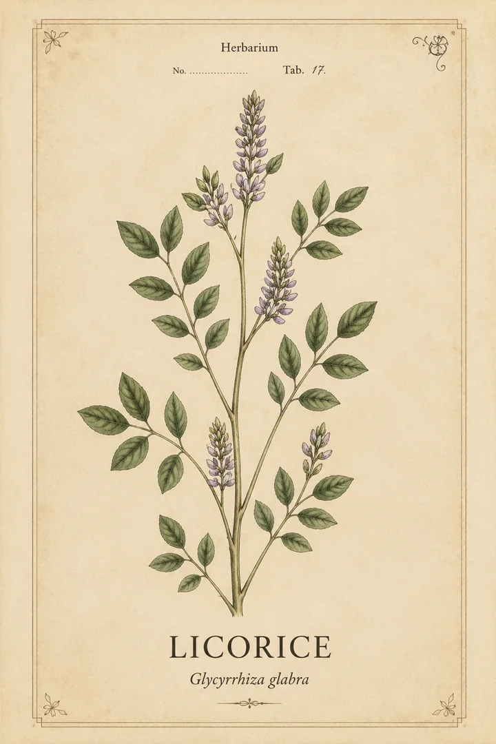 Licorice herbarium card