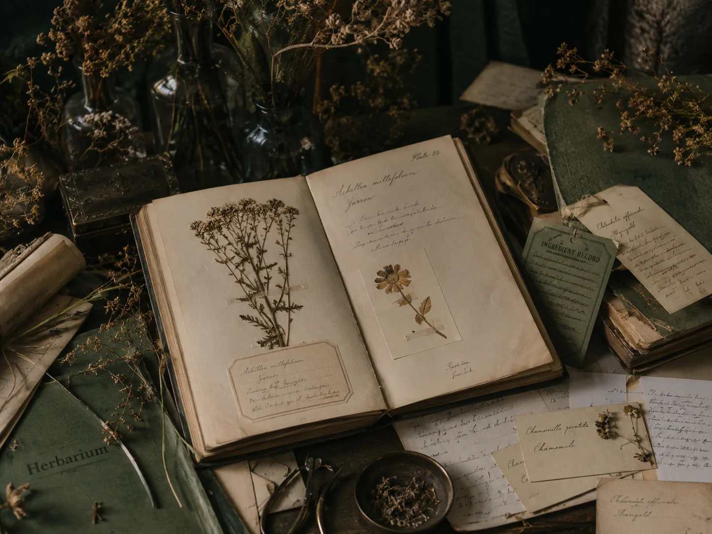 Antique herbarium archive