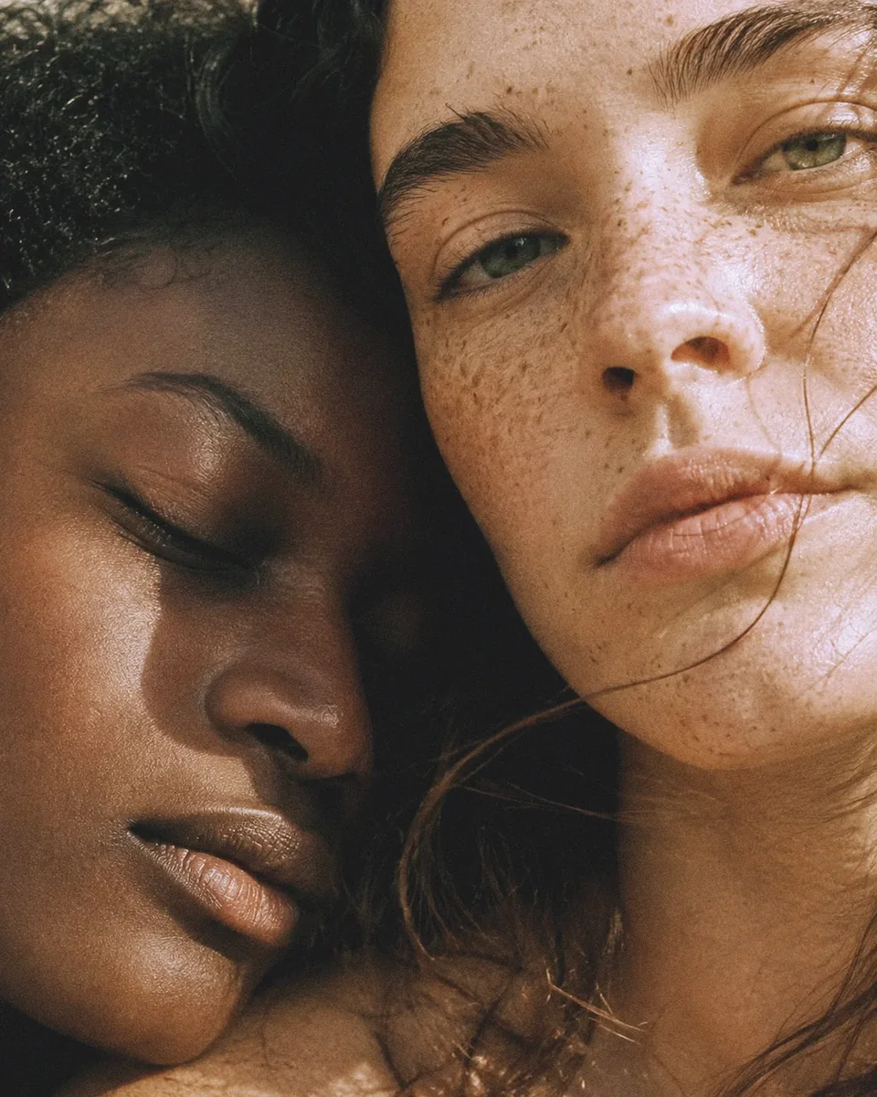 Verdalia campaign portrait celebrating two women and luminous natural skin